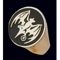 Corporate Signet Sterling Men's Ring W/ Contrast Background
